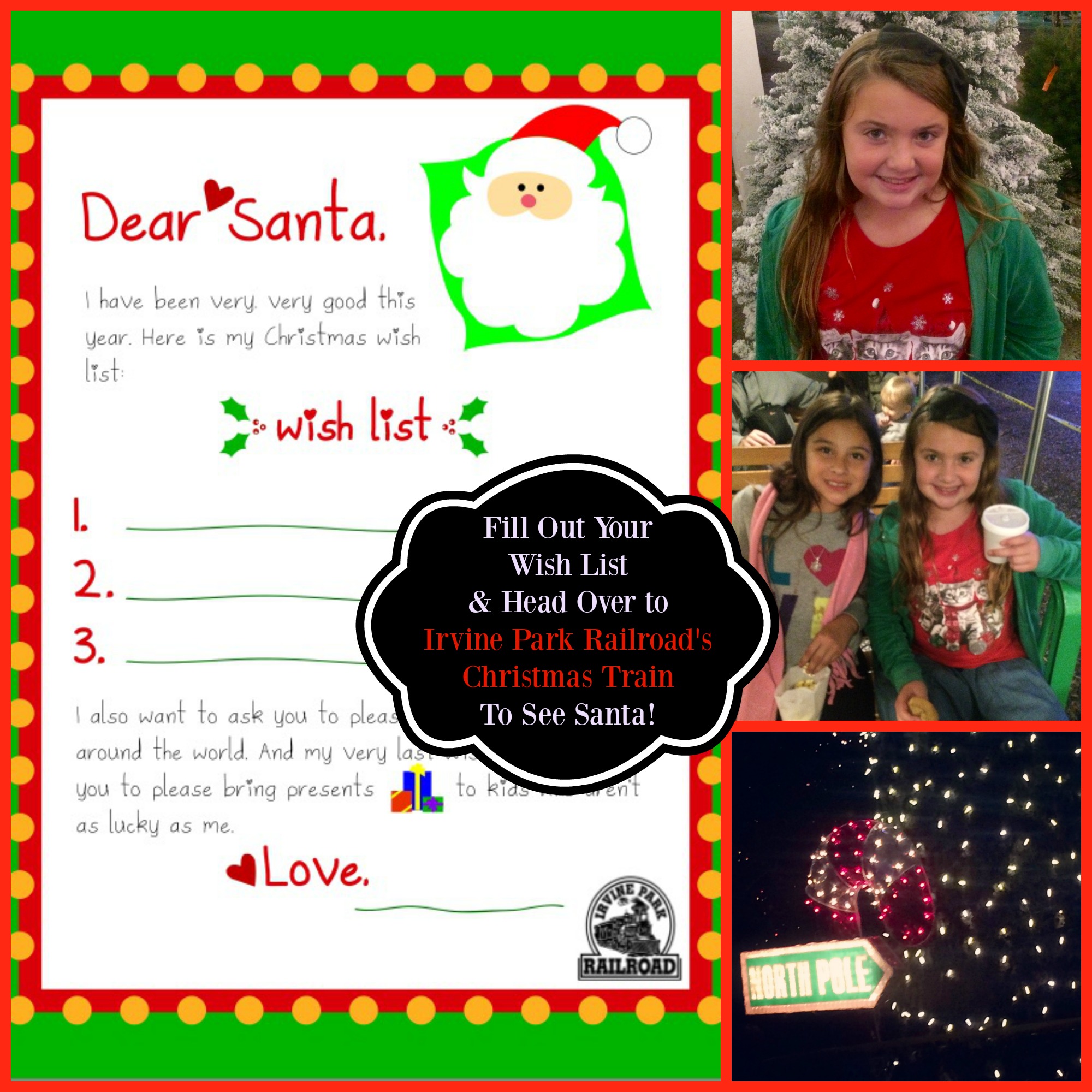 fill out your wish list and head on over to irvine park irvine park christmas train